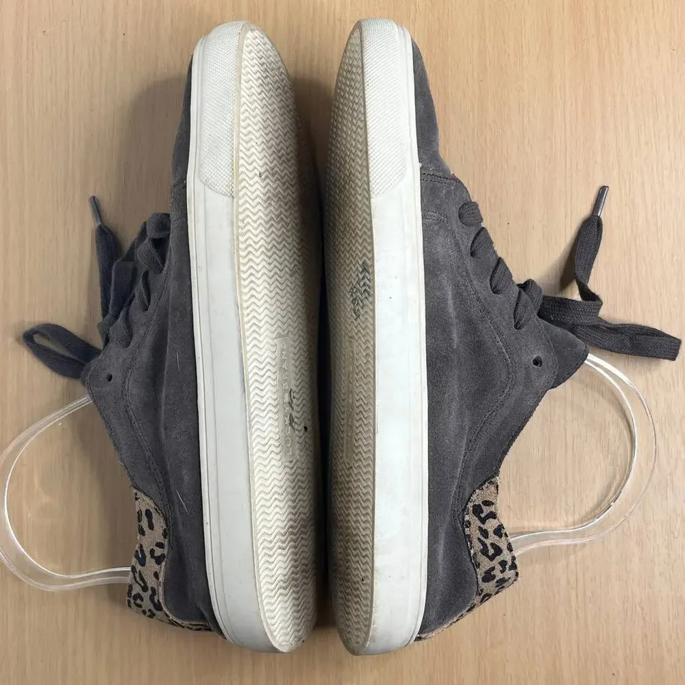 Lucky‎ Brand Women's Gray Leopard Lucia Suede Lace Up Sneakers Sie 8.5